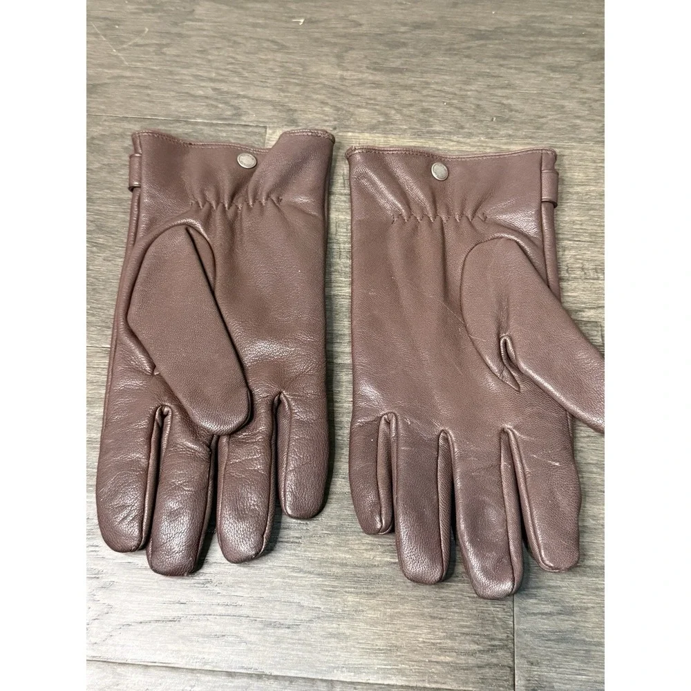 COACH Men's Brown Goat Leather Tech Gloves Size XL